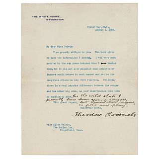 President Theodore Roosevelt Typed Letter Signed on Hunting Big Cats