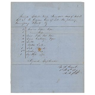 U. S. Grant Document Signed (1849)
