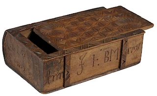 18TH C. CHIP CARVED BOX