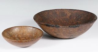 (2) COLONIAL WOODEN BOWLS