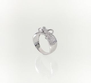 14K Diamond Bow Ring
