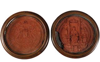 PAIR OF EARLY WAX SEALS