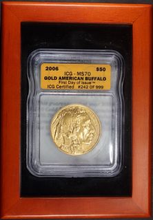 1oz GOLD 2006 AMERICAN BUFFALO ICG MS70