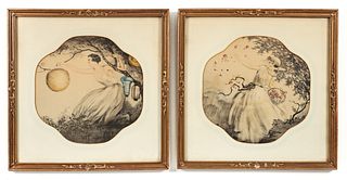 Pair of Early 20th c. Etchings in the Manner of Louis Icart