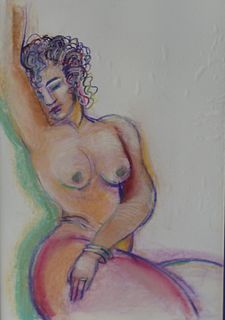Ruby Newman "Laying Nude" Figurative Pastel
