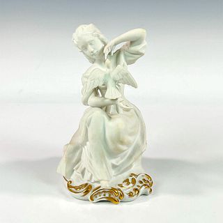 Bisque Porcelain Figurine Girl with Dove