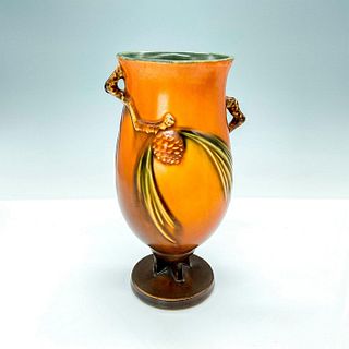 Roseville Style Vase, Brown Pinecone