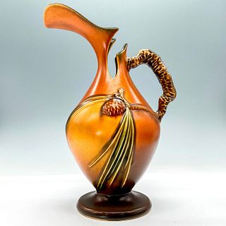 Roseville Pottery Pitcher, Brown Pinecone