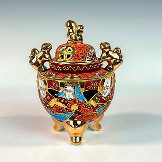 Satsuma Style Foo Dogs Incense Burner With Lid