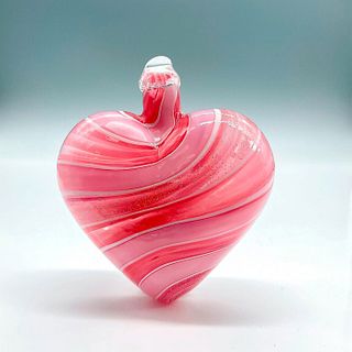 Blown Art Glass Heart Shaped Paperweight