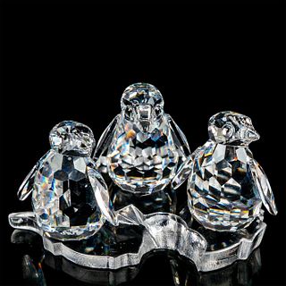 3pc Swarovski Crystal Figures, Mini Penguins on Ice Base