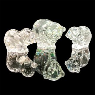 3pc Clear Glass Figurines, Bears