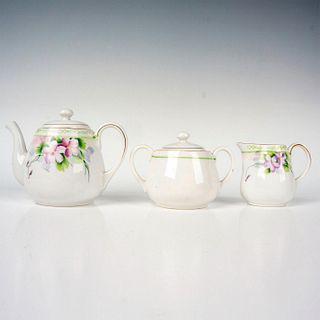 3pc Nippon Porcelain Teapot, Creamer + Sugar Bowl Set