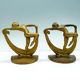 Pair of Brass Female Dancer Bookends