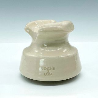 Locke 2 USA White Ceramic Telegraph Electrical Insulator