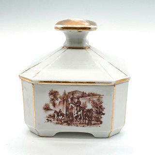 Nice Decorative Ceramic Box with Foxhunting Scene