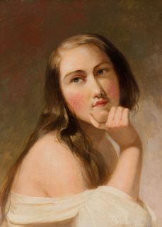 Thomas Sully (Am. 1783–1872), Portrait of a Young Woman, Oil on canvas, framed