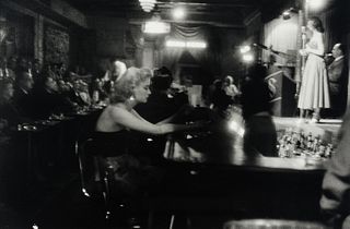 George S. Zimbel (Am. b. 1929), Woman at the Bar, Bourbon St. New Orleans, 1955, Gelatin silver print, framed under glass