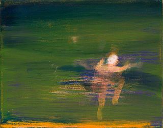 Katherine Bradford (Am. b. 1942), "Sandy Bottom" 2010, Oil on canvas, framed