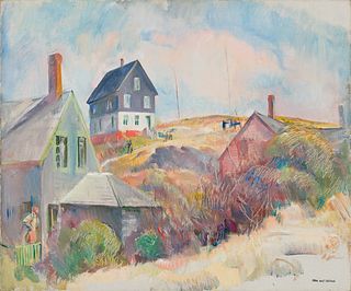 Alice Kent Stoddard (Am. 1885-1976), Polly's Folly, Bogdanove Cottage, Monhegan, Oil on canvas, framed