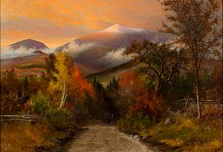 Edward Hill (Am. 1843-1923), Autumn in the White Mountains, 1891, Oil on canvas, framed