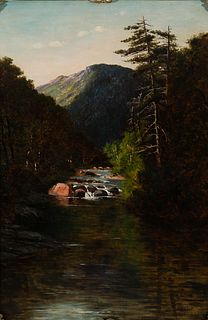 Frank Henry Shapleigh (Am. 1842-1906), River in the White Mountains, 1885, Oil on canvas, framed