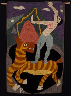 Aaron Bohrod (Am. 1907-1992), Circus Performers, 1942-1943, Hooked tapestry