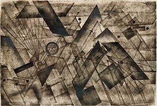 Rolph Scarlett (Can. 1889-1984), Abstraction, Monoprint, framed under glass