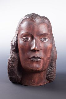 Nathaniel Kaz (Am. 1917-2010), Female Head, Wood