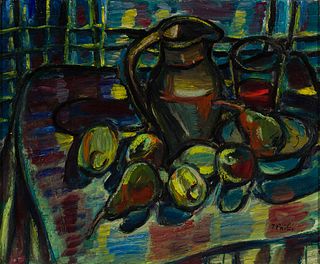 Isaac Païles (Ukrainian/Fr. 1895-1978), Still Life with Pears, Oil on canvas, framed