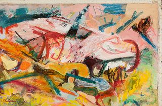 Morris Shulman (Am. 1912-1978), August Abstraction, c. 1951, Casein on paper, unframed
