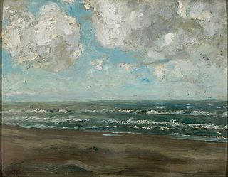 Henry Ward Ranger (Am. 1858-1916), Seascape, Oil on canvas, framed