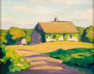 Elwyn George Gowen (Am. 1895-1954), Cottage in Summer, Oil on panel, framed