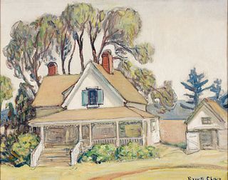 Russell Cheney (Am. 1881-1945), Shenstone Gardens, Oil on masonite, framed
