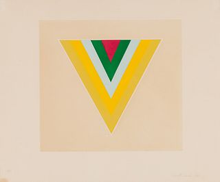 Kenneth Noland (Am. 1924-2010), Echo, 1978, Colored lithograph, framed under glass