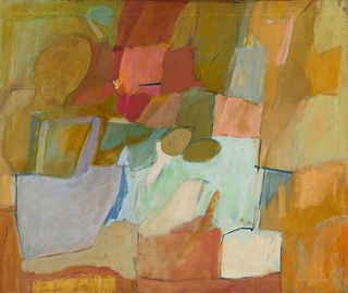 James Bishop (Am. 1927-2007), "Chatham" 1956, Oil on canvas, framed