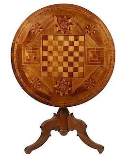 COUNTRY INLAID TEA TABLE