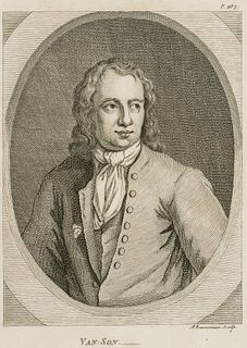 A. BANNERMAN (18th), Portrait of Mr Van Son, Copper engraving