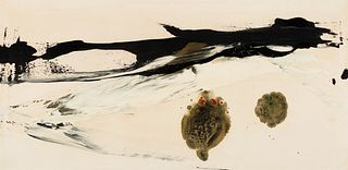 Masatoyo Kishi (Am. 1924-2017), "Opus No. 62-503" 1962, Oil on canvas, framed