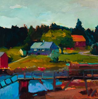 Connie Hayes (Am. 20th/21st Century), "Show Me, Vinalhaven" 2004, Oil on canvas, framed