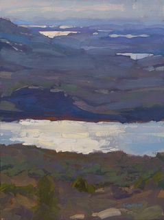 Colin Page (Am. b. 1977), "West of Cadillac Mtn.", Oil on canvas, framed
