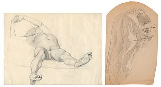 Joseph Stella (Am. 1877-1946), Two Drawings, Graphite on paper, unframed