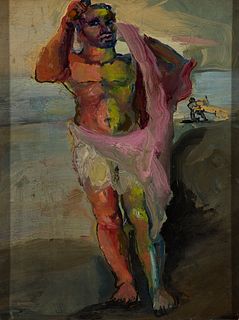Philip Evergood (Am. 1901-1973), "Gladiator", Oil on canvas, framed