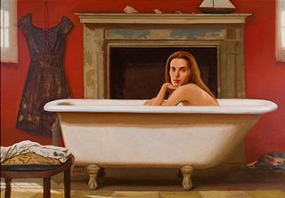Bo Bartlett (Am. b. 1955), "The Landlord's Daughter" 1995, Oil on canvas, framed