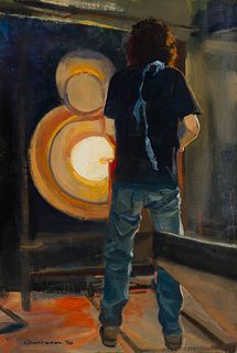 Tom Gardner (Am. 20th Century), "The Glory Hole" 1996, Oil on panel, framed