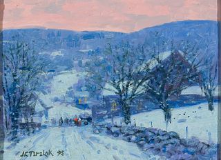 John C. Terelak (Am. b 1942), "Evening Light" 1995, Oil on panel, framed
