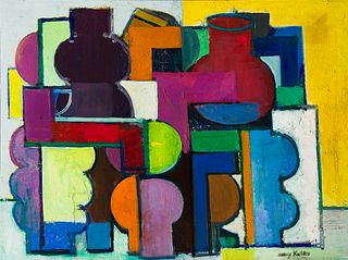 Henry Kallem (Am. 1912-1985), "Springtime", Oil on masonite, framed