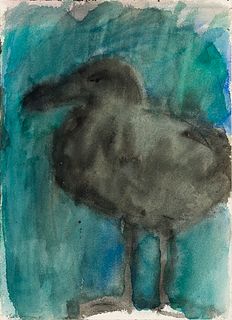 Lester Johnson (Am. 1919-2010), Seagull, 1961, Watercolor on paper, framed under glass