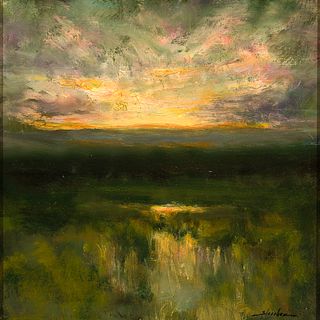 Dennis Sheehan (Am. b. 1950), "Edge of Night", Oil on canvas, framed