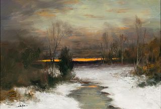 Dennis Sheehan (Am. b. 1950), Deepening Skies, December, 2022, Oil on canvas, framed